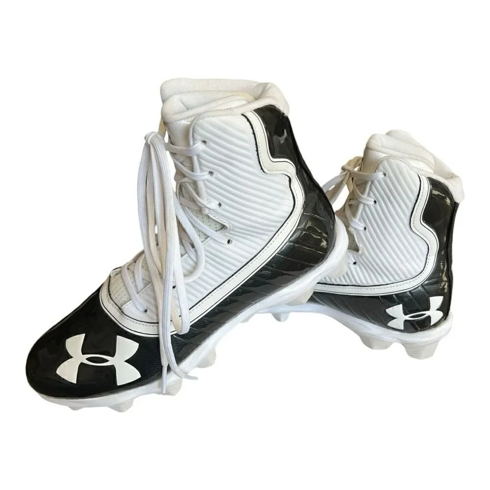 Under Amour Highlight Football Cleats. White/Black. Size: 7.5 Mens